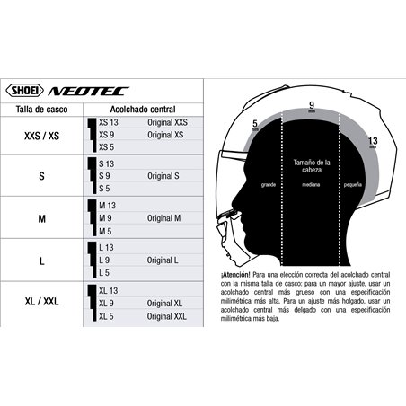 RECAMBIO SHOEI ACOLCHADO CENTRAL NEOTEC RECAMBIO SHOEI ACOLCHADO CENTRAL NEOTEC